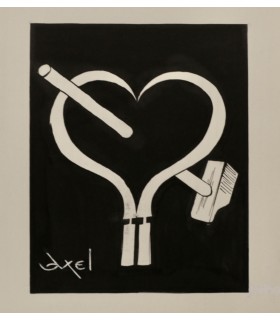 AXEL "Amour communiste" -  Dessin de presse original signé.