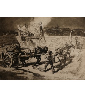 CHAHINE Edgar "Travaux du métro - Place de la Concorde" - Eau-forte signée.