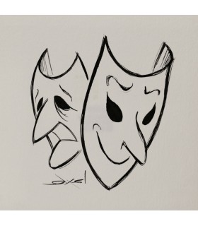 AXEL-"Les Masques" - Dessin de presse signé