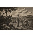 COLIN Paul Emile "La Moisson" - Bois original en noir et blanc signée.