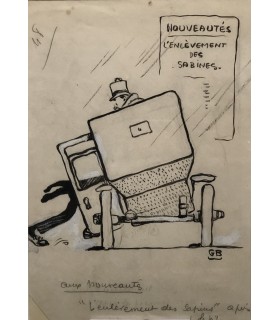 BOFA Gus "Aux Nouveautés" - Dessin original signé.