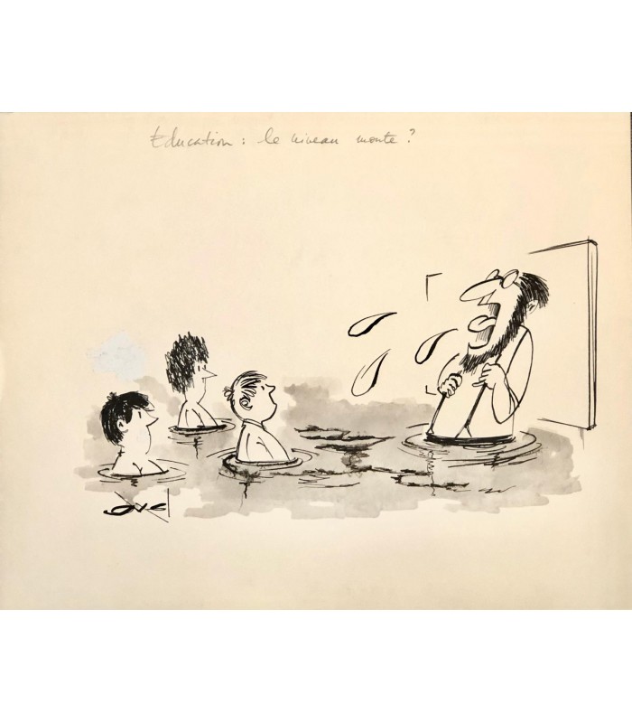AXEL - "Education, le niveau monte" - Dessin de presse signé