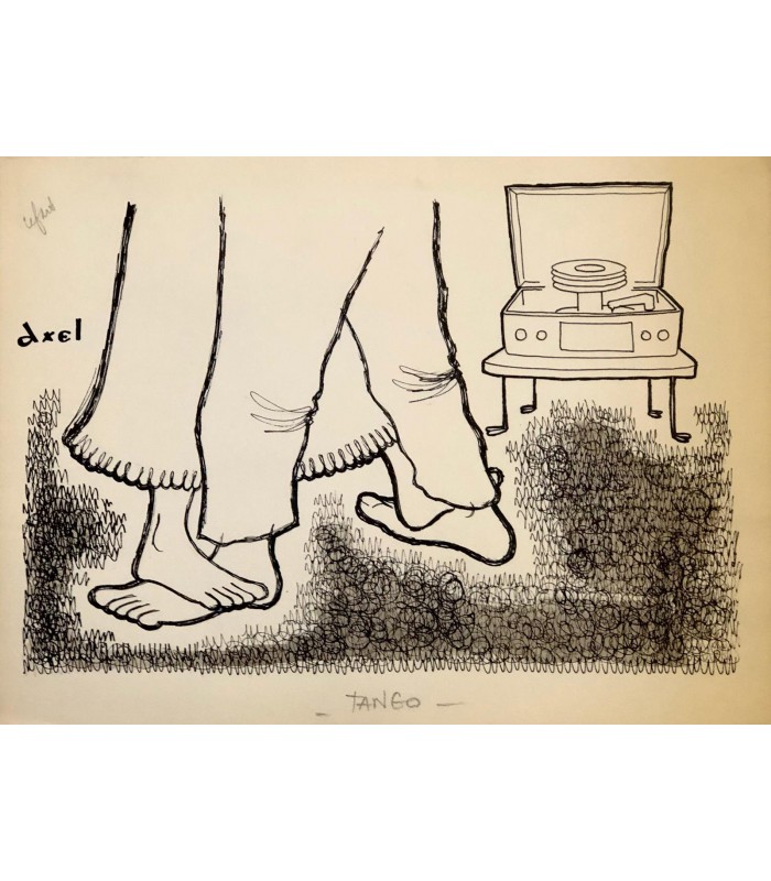 AXEL-"Le Tango" - dessin de presse signé