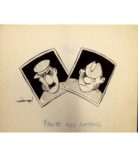 AXEL-"Faute aux matons" - Dessin de presse signé