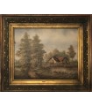 MAY "La Chaumière près du lac" - Huile sur toile