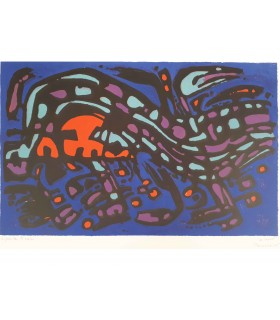 MANESSIER Alfred "La nuit" - Lithographie originale signée.