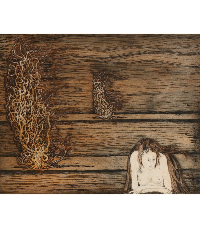 BO Lars "Jeune femme accoudée" - Gravure originale signée.