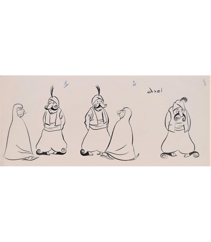 AXEL-"Le Moral dans les babouches" - Dessin de presse signé