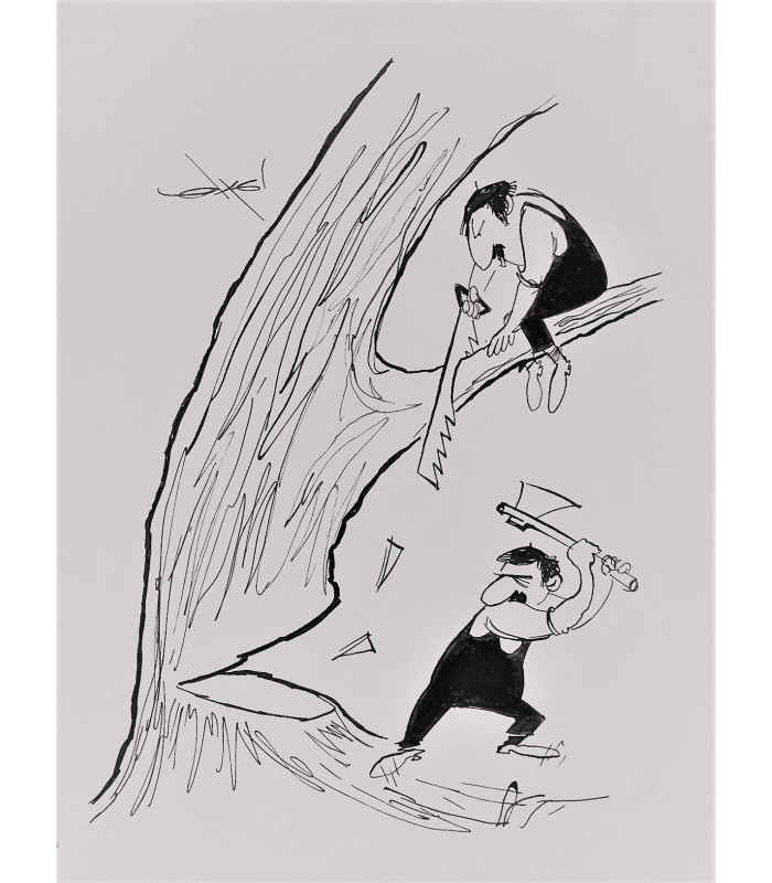 AXEL-"Les Deux forestiers" - Dessin de presse signé