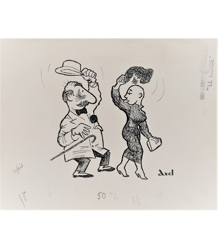 AXEL - "Pas de jaloux"- Dessin de presse signé