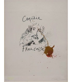 BORDAS Franck "Comédie Française - Portrait de Molière" - Gravure originale signée