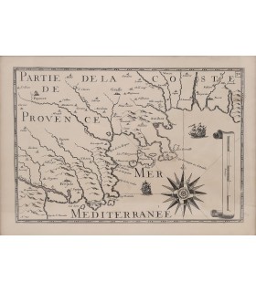"Carte de France  "Partie de la Coste de Provence" - PANTIN -