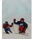 BAR Alain "Ski descente" - Eau-forte originale signée.