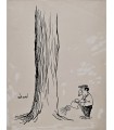 AXEL "L'Arbre arrosé" - Dessin original de presse signé.