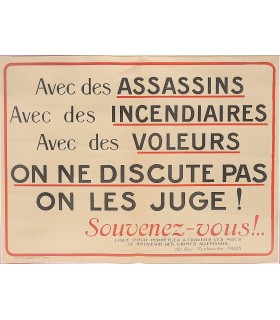 CHAMBRELENT "Avec des assassins, avec des incendiaires,...Souvenez-vous ! " - Tract anti-allemand - Guerre de 14-18