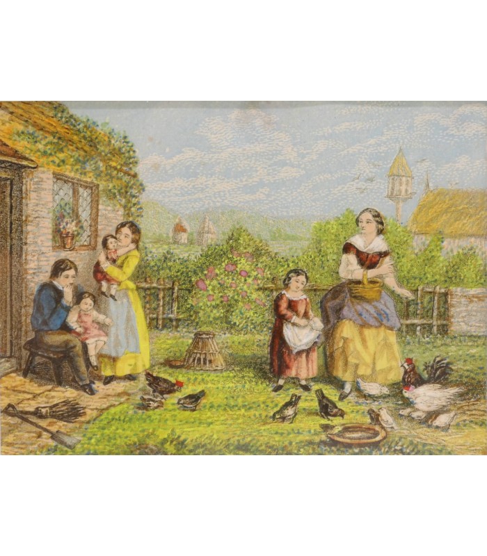 "Scènes champêtres" deux gravures encadrées