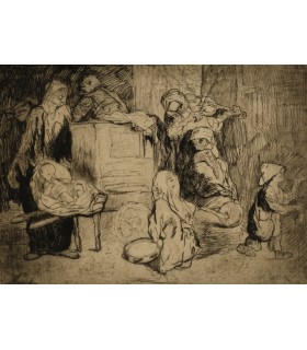 NAUDIN Bernard "Le Noël des Gavaldeux" - Gravure originale.