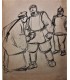 IBELS Henri-Gabriel "L'Allemand, le Russe et le Chinois" - Dessin original pour une illustration sur la guerre de 14-18