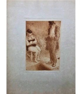 IBELS Henri-Gabriel "La punition" - Gravure originale