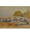 HEIM M.  "Le Pont-Marie" - Aquarelle sur papier signée.