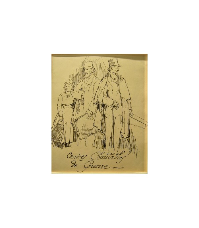 NAUDIN Bernard "Oeuvres charitables de guerre" - Gravure originale.