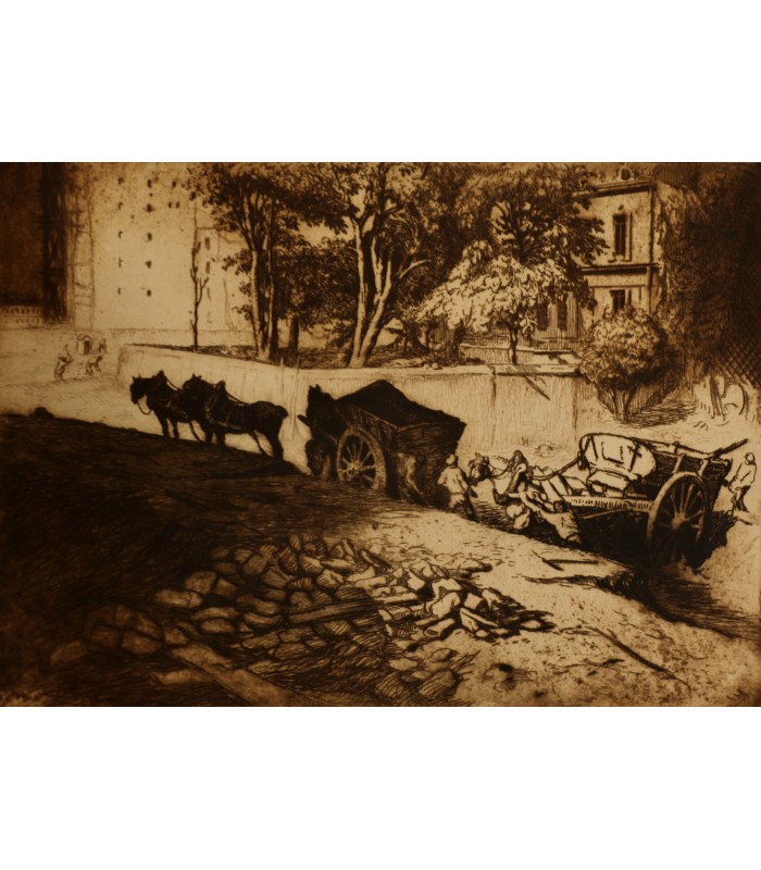 CHAHINE Edgar "Démolition" - Gravure originale signée.