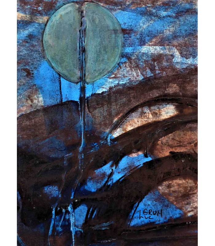 GRÜN Luc - Composition de couleurs 14 - Acrylique sur papier signée.