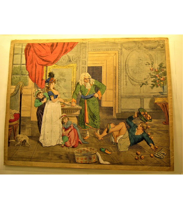 CURIOSA « La Chute» - Gravure originale - XVIII