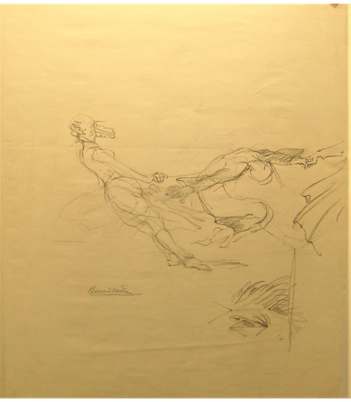 NAUDIN Bernard "Esquisse pour un ballet" - Dessin original signé.