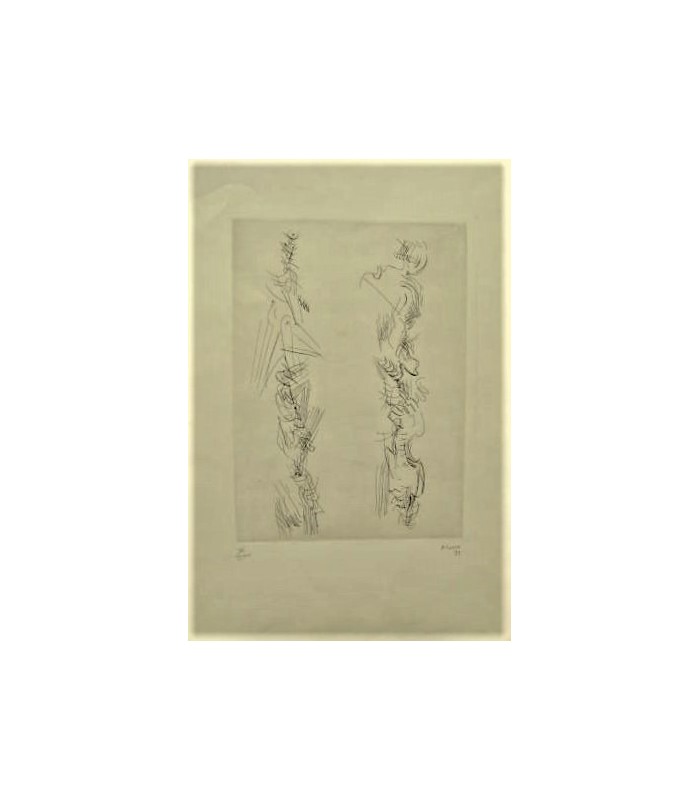 MOORE Henry "Etude de corps" 1970 - Gravure originale signée.