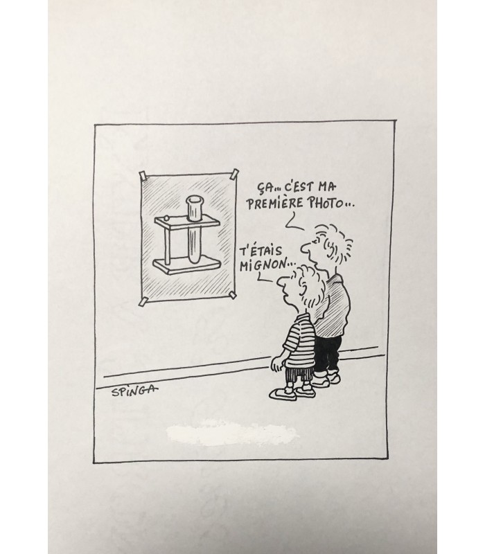 SPINGA Nicolas "ça c'est ma première photo,..." - Dessin original signé.