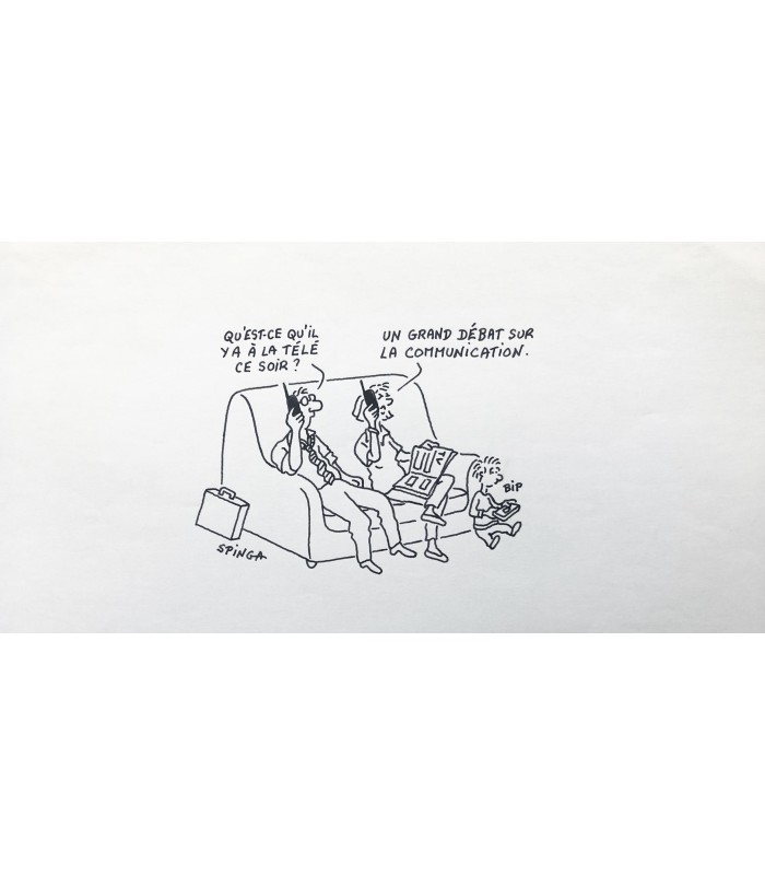 SPINGA Nicolas "Qu'est-ce qu'il ya à la télé ce soir,..." - Dessin