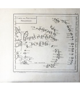 Carte des NOUVELLES PHILIPPINES - BELLIN- Gravure originale du XVIII° siècle.