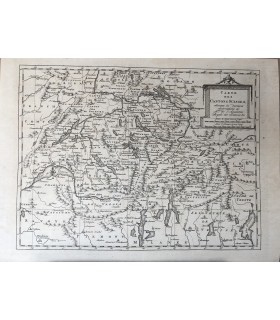 Carte des Cantons Suisse - BELLIN - Gravure originale du XVIII° siècle.