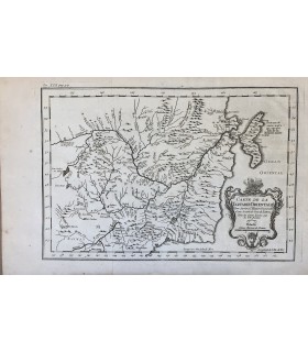 Carte de la Tartarie Orientale - Bellin - Gravure originale du XVIII° siècle.