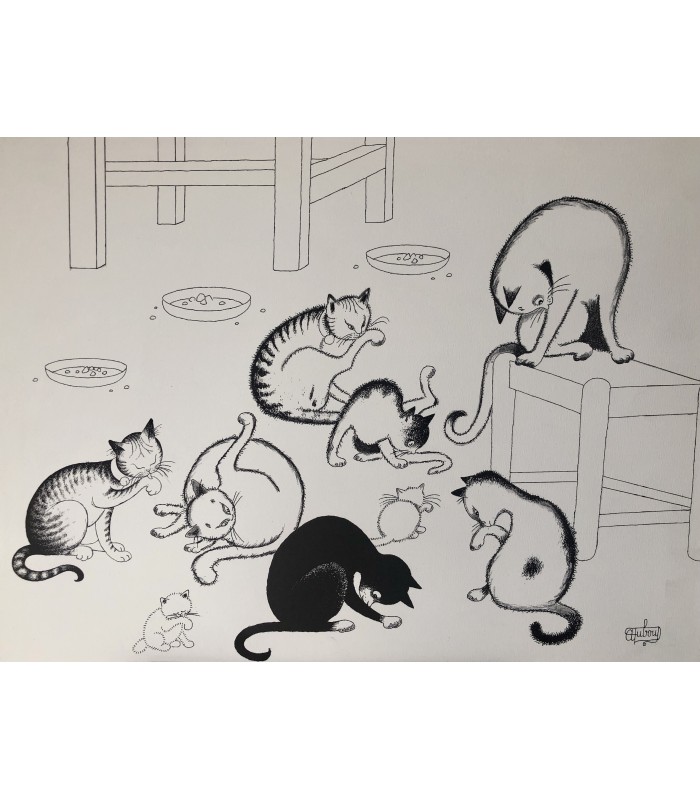 DUBOUT Albert  "Les Chats de Dubout" - Lot de 5 offset originales