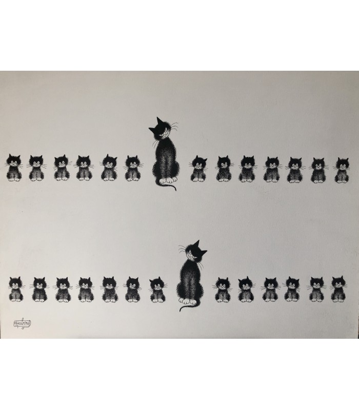 DUBOUT Albert  "Les Chats de Dubout" - Lot de 5 offset originales