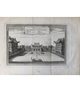 CARTE PEKIN- Salle Impériale de l'Audience - BELLIN / NIEUHOF Jan - Gravure originale du XVIII° siècle