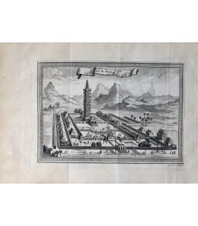 CARTE DE PAU LIN CHI - Temple de Pau Lin Chi - BELLIN/NIEUHOF Jan - Gravure originale du XVIII° siècle