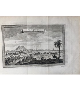 CARTE DE NANKING - Vue de Nanking - BELLIN/NIEUHOF Jan - Gravure originale du XVIII° siècle