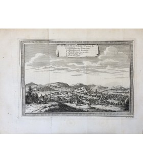 CARTE DE HOKSYEU - Fu Cheu Fu ou Hoksyeu Capitale de Fo Kyen -BELLIN/MONTANUS- Gravure originale du XVIII° siècle