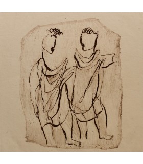 FAUTRIER Jean "Deux personnages" - Gravure originale.