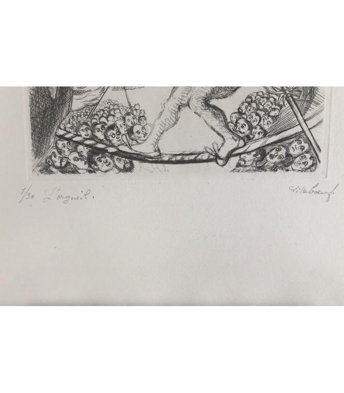VILLEBOEUF André " l'Orgueil" - Gravure originale signée