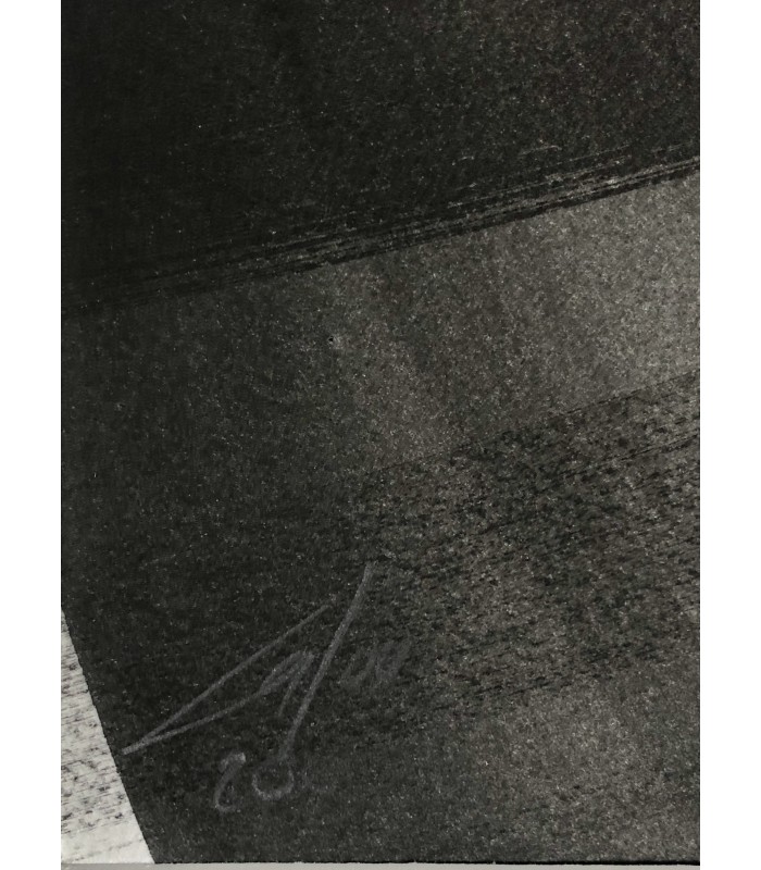 LALOU Frank "Le Lieu du Livre "- Calligraphie à l'encre de Chine Originale signée  - 2000