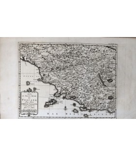 Carte du Grand Duché de Toscane - Gravure originale du XVIII° siècle