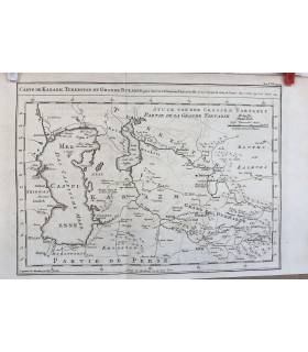 Carte de Karazm, Turkestan et Grande Bukarie - Bellin - Gravure originale du XVIII° siècle