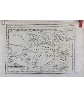 Carte de la Petite Bucharie et pays voisins - Bellin - Gravure originale du XVIII° siècle
