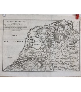 Carte de nouvelle comprenant en outre le Comté de Hollande,... - C.Kondet - Gravure originale du XVIII° siècle