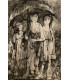 JANSEM Jean "Trois jeunes filles au parapluie" - Lithographie originale signée.