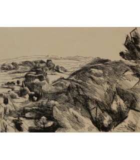 LEOPOLD_LEVY "Paysage" - Gravure originale signée.